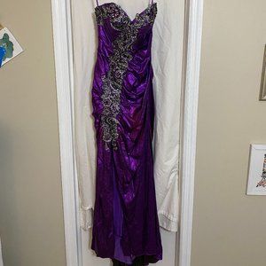 EVERYTHING MUST GO: Purple Floor-Length Formal Dress Flirt Maggie Sottero Size 8